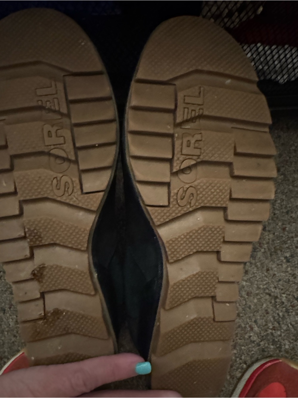 Sorel Black Leather Ankle Booties with Cap Toe - Picture 3 of 3